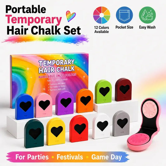 12/24 Bold Vibrants Temporary Hair Chalk Dye, Easily Washed Pocket-Size Haircare, Washable Color Makeup for Events & Fun, DIY Hair Styling, sohochic