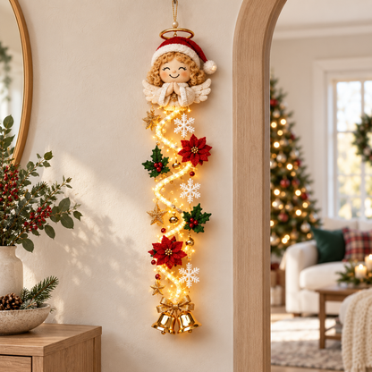 Glowing Christmas Door Hanger | 6 Festive Lighted Designs with Warm Glow, Dimensional Details & Space-Saving Vertical Décor
