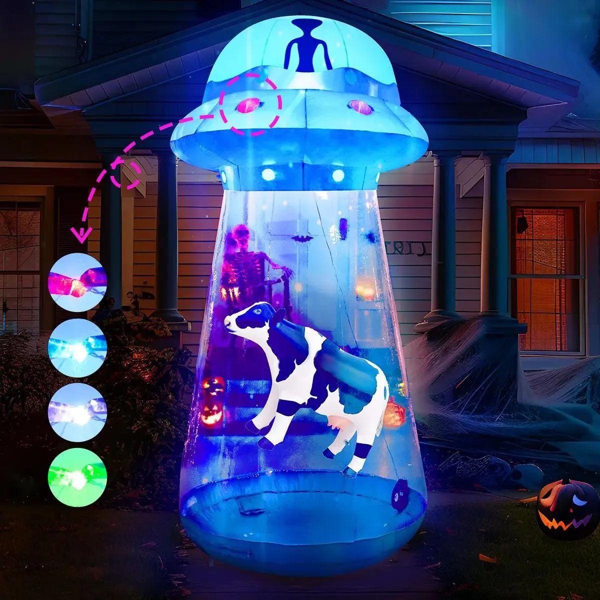 10 Ft Halloween Inflatables Outdoor Decorations, Halloween Inflatable Carriage with Build-in LEDs Halloween Blow Up for Yard, Halloween Party Decoration Halloween Decor Outside