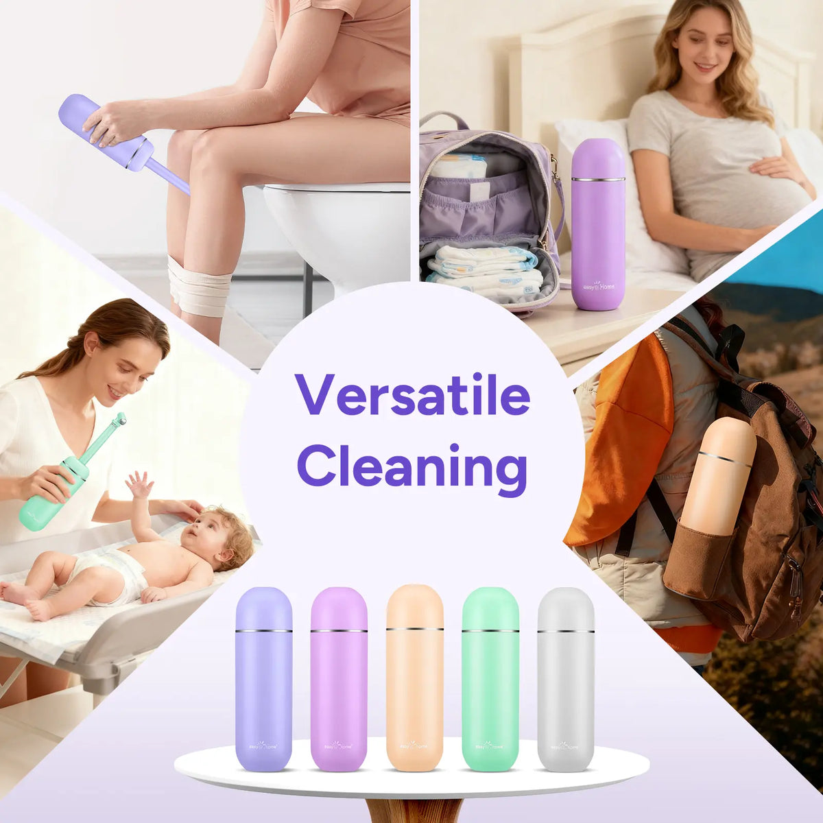 Portable Bidet for Personal Hygiene & Travel: Manual Squeeze, Battery‑Free, Handheld Peri Bottle, 380ml Leakproof
