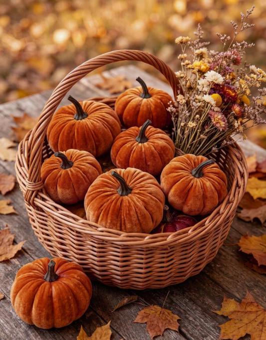 6pcs Artificial Pumpkin Decor, Realistic Velvet Foam Fabric Pumpkins, Suitable For Halloween, Autumn And Thanksgiving Party Decoration, Autumn Home Farmhouse Style Harvest Thanksgiving Decor (Caramel Color)