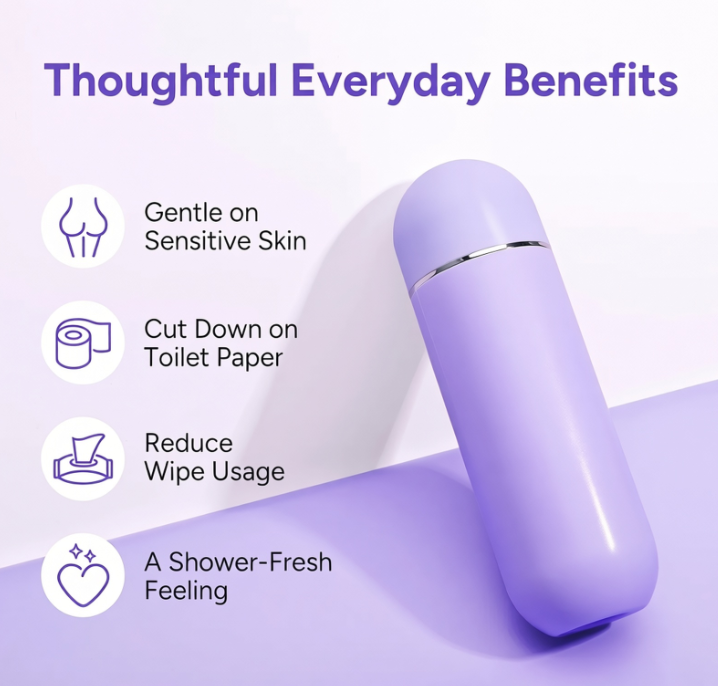 Portable Bidet for Personal Hygiene & Travel: Manual Squeeze, Battery‑Free, Handheld Peri Bottle, 380ml Leakproof