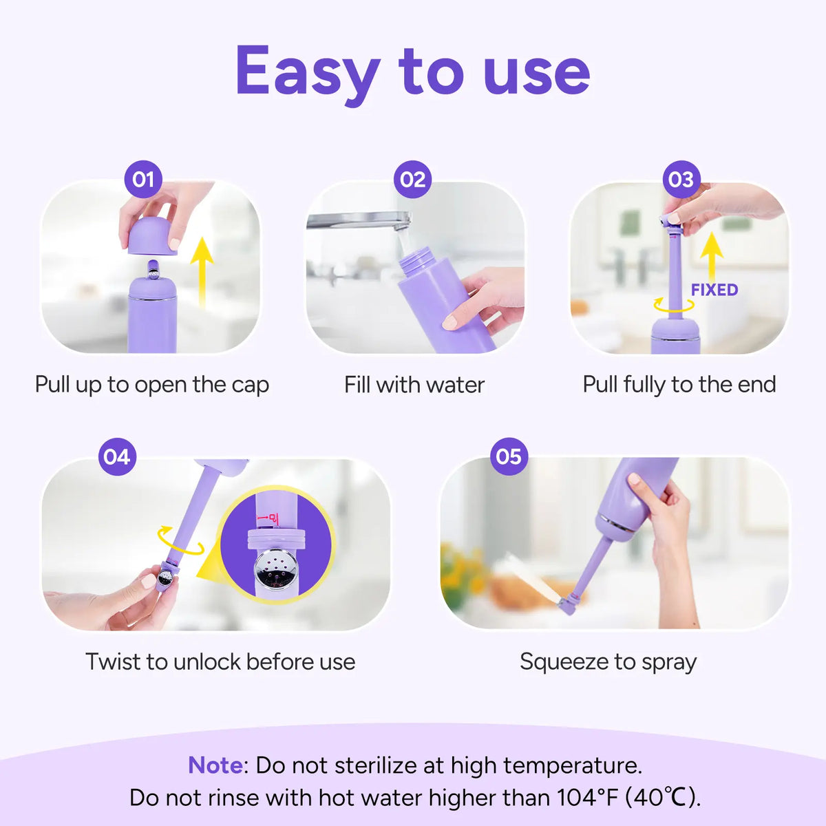 Portable Bidet for Personal Hygiene & Travel: Manual Squeeze, Battery‑Free, Handheld Peri Bottle, 380ml Leakproof