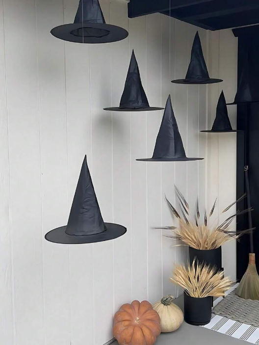5pcs Large Magic World - Floating Wizard Hat! Stunning Halloween All Saints' Day Party Decor, Witch Hat, Minimalist Decoration, Creative Home Atmosphere Setting