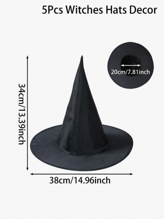 5pcs Large Magic World - Floating Wizard Hat! Stunning Halloween All Saints' Day Party Decor, Witch Hat, Minimalist Decoration, Creative Home Atmosphere Setting
