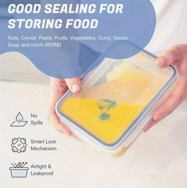 12 Set Food Storage Containers With Airtight Lids, Meal Prep Containers, Lunch Office Meal For Freezer And Dishwasher.（food-grade PP）