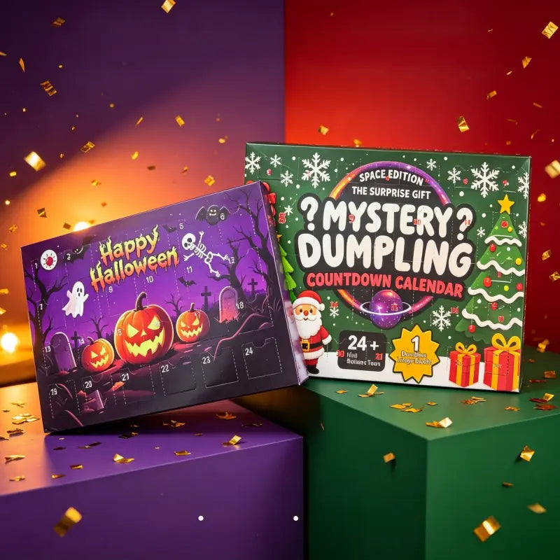 Christmas Squishy Advent Calendar Bundle | Halloween & Holiday Fidget Toy Countdown Calendars, 24 Surprise Squishies Each
