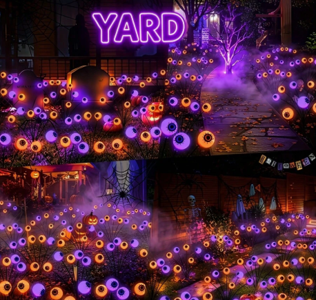 Ghost 16 LED Eye Socket Solar GardenDecoration, Perfect For Halloween Cemetery Themes,Trails, Porch And Yard Displays, And Also An IdealChoice For Christmas