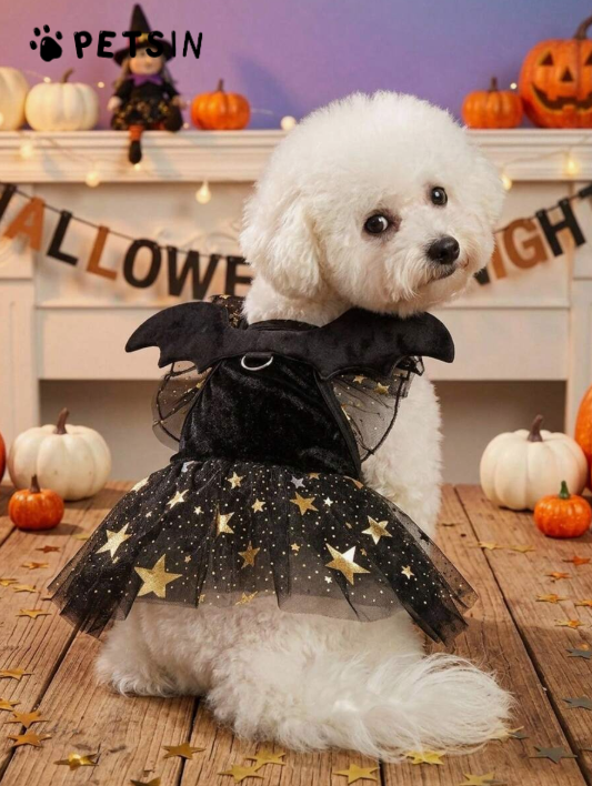 1pc Pet Cat Dog Universal Halloween Bat Cosplay Cute Cartoon Wings Decoration Dog Hooded Sweatshirt