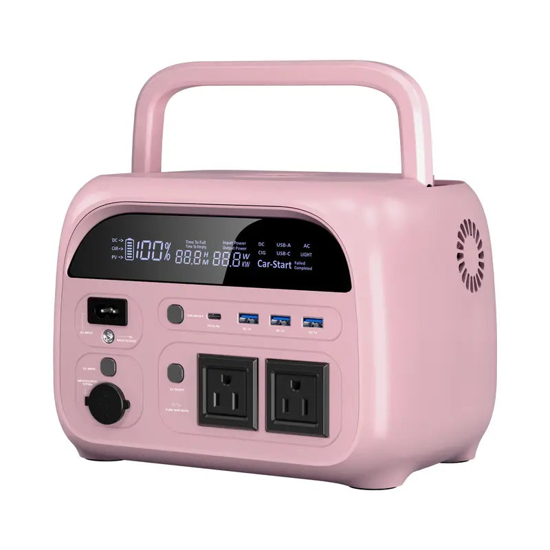 CTOLITY 500W 345Wh Camping Power Station Powerbank Emergency Supply Backup LiFePO4 Battery Portable Solar Generator Energy Travel RVs Emergencies Gas Alternative Charging Rechargeable