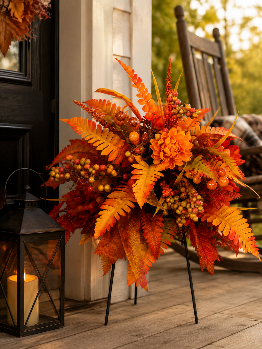 2 pcs Autumn Harvest Floral Garden Stake Arrangement