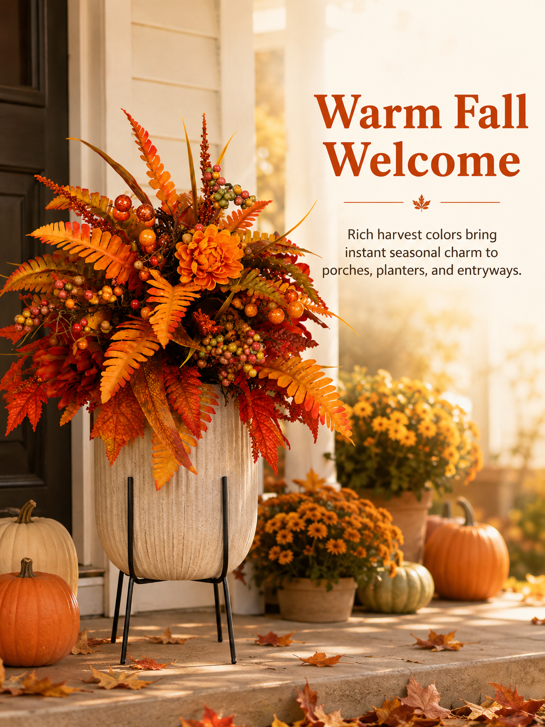 2 pcs Autumn Harvest Floral Garden Stake Arrangement