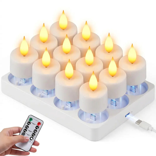 MATULSA Rechargeable LED Candles with Remote Control, Timer & Charging Base - Flameless Flicker Flame Candles for Holiday, Party, Indoor Decor, sohochic