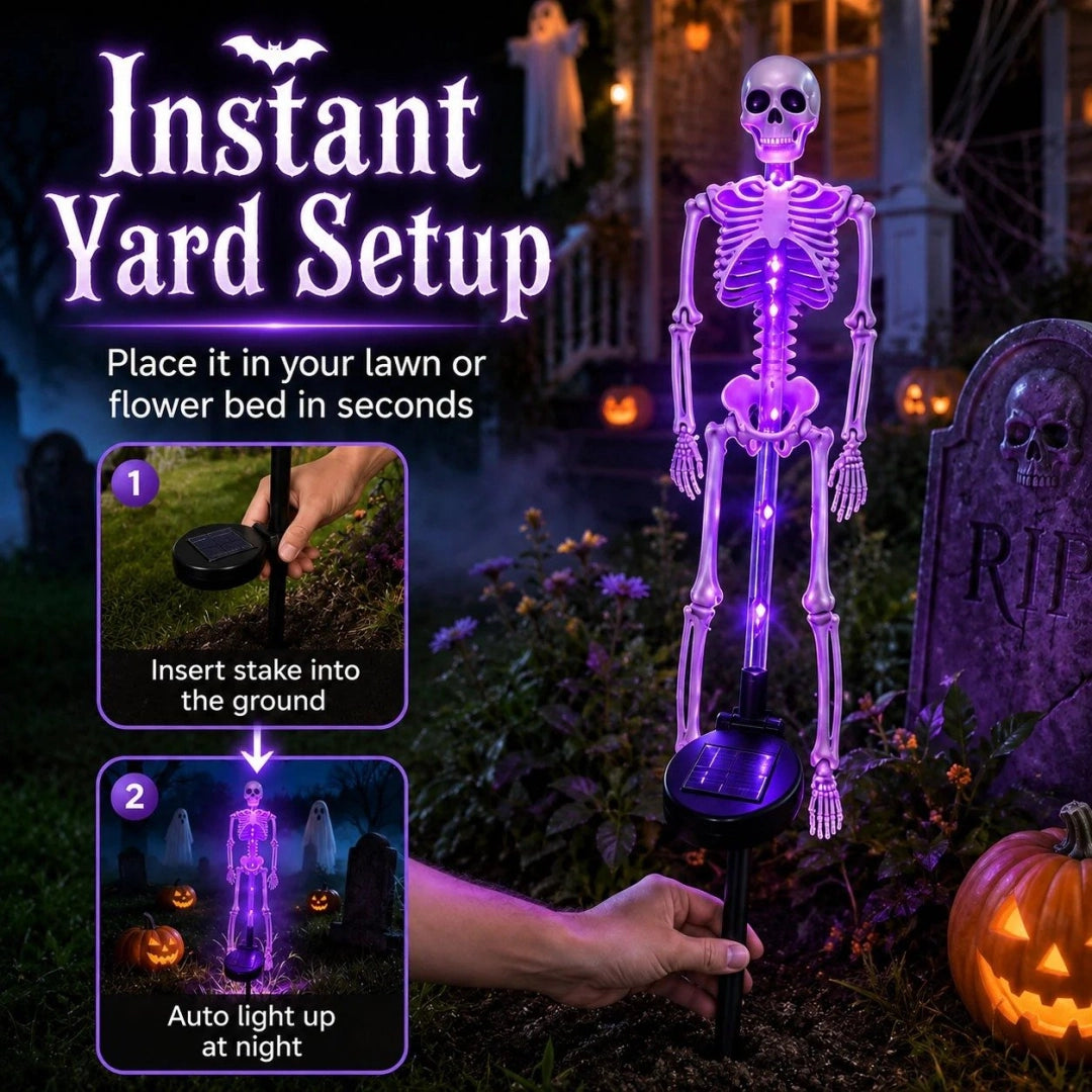 👻Solar Skeleton YardStake