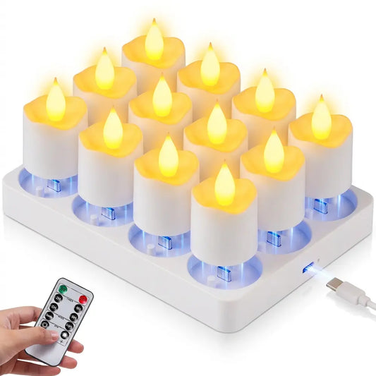 MATULSA Rechargeable LED Candles with Remote Control, Timer & Charging Base - Flameless Flicker Flame Candles for Holiday, Party, Indoor Decor, sohochic