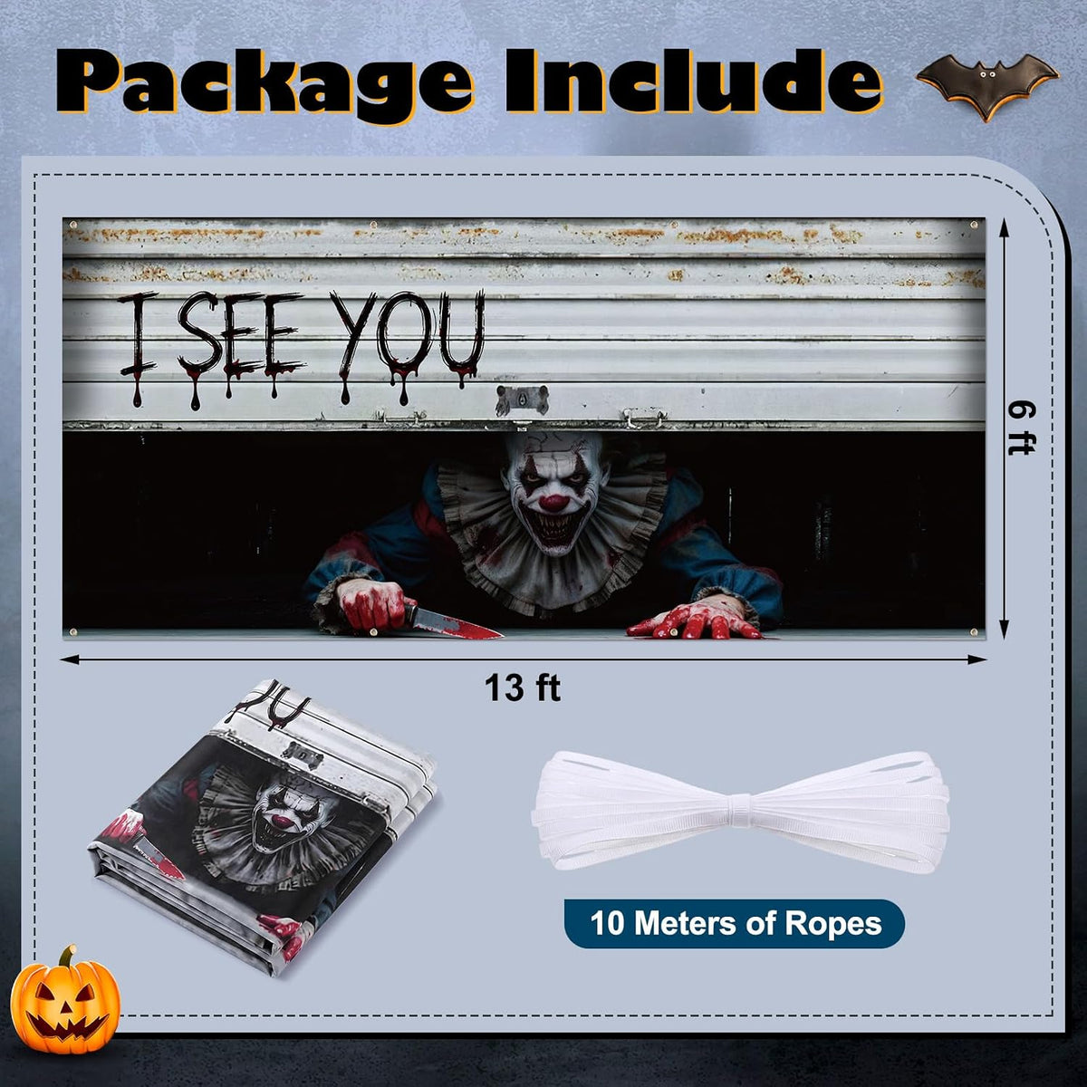 Customizable Halloween Garage Door Cover Banner, Large Outdoor Garage Backdrop, Spooky Halloween Party Photo Background, Home Wall Window Holiday Decor
