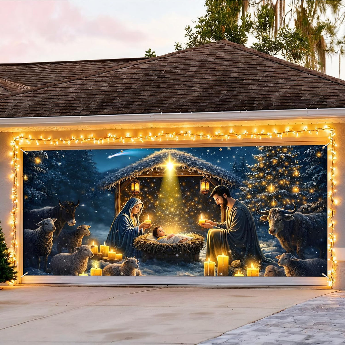 Customizable Halloween Garage Door Cover Banner, Large Outdoor Garage Backdrop, Spooky Halloween Party Photo Background, Home Wall Window Holiday Decor