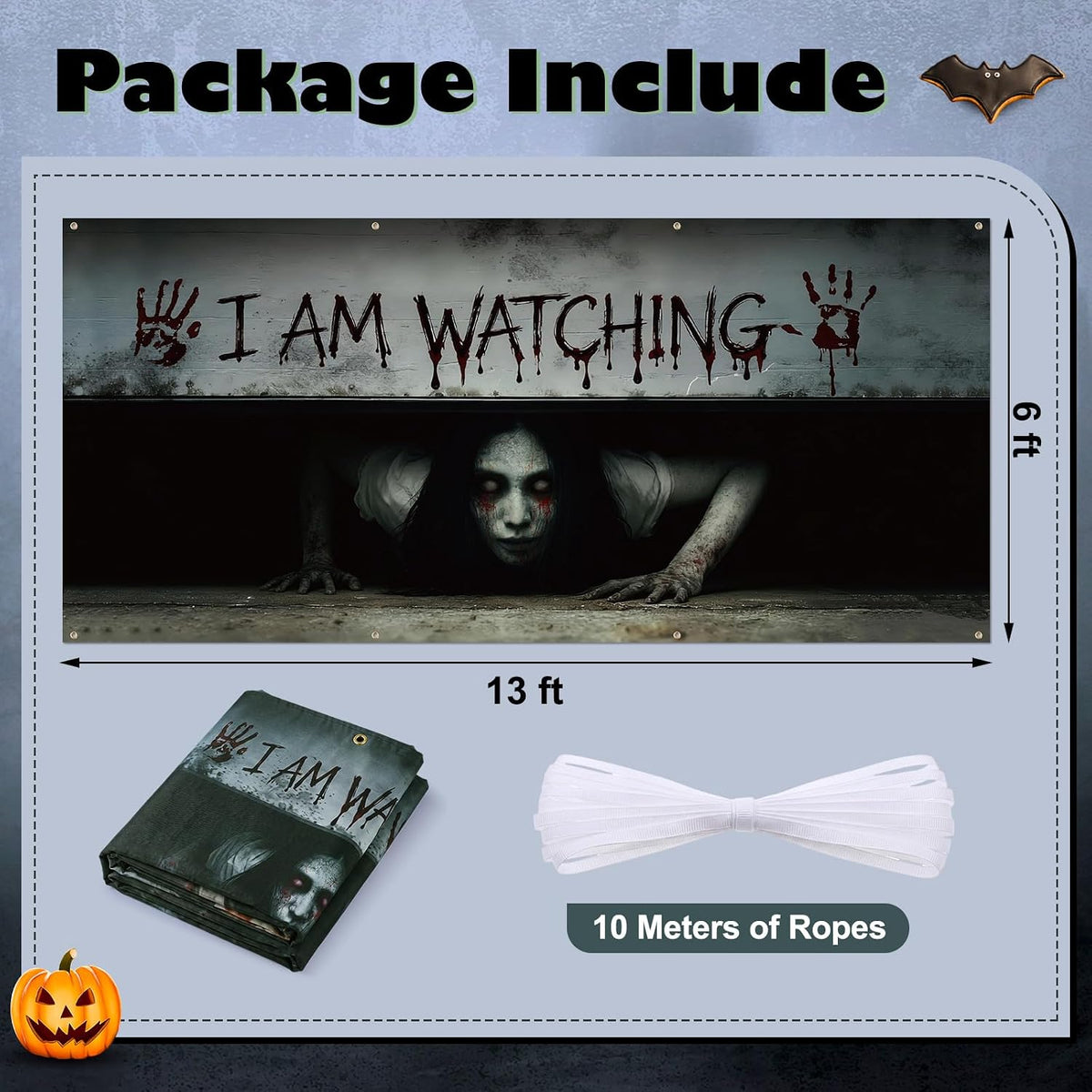 Customizable Halloween Garage Door Cover Banner, Large Outdoor Garage Backdrop, Spooky Halloween Party Photo Background, Home Wall Window Holiday Decor