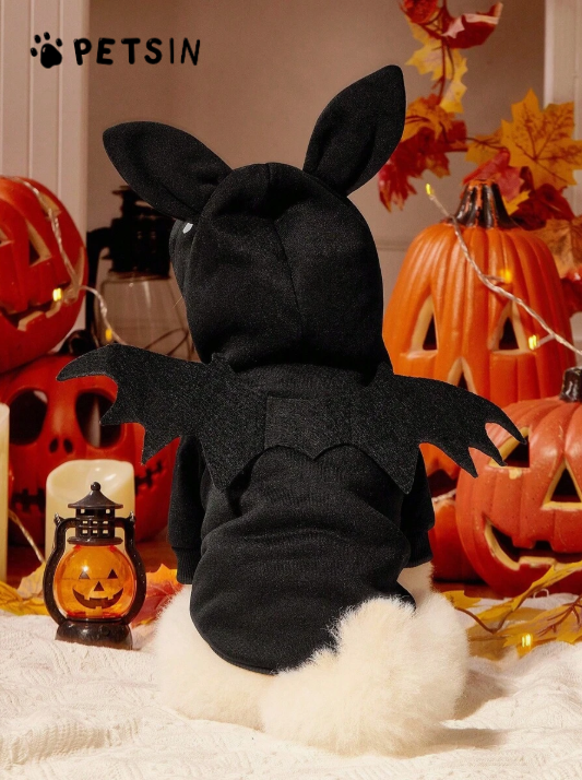 1pc Pet Cat Dog Universal Halloween Bat Cosplay Cute Cartoon Wings Decoration Dog Hooded Sweatshirt