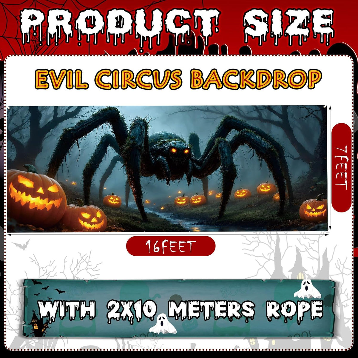Customizable Halloween Garage Door Cover Banner, Large Outdoor Garage Backdrop, Spooky Halloween Party Photo Background, Home Wall Window Holiday Decor