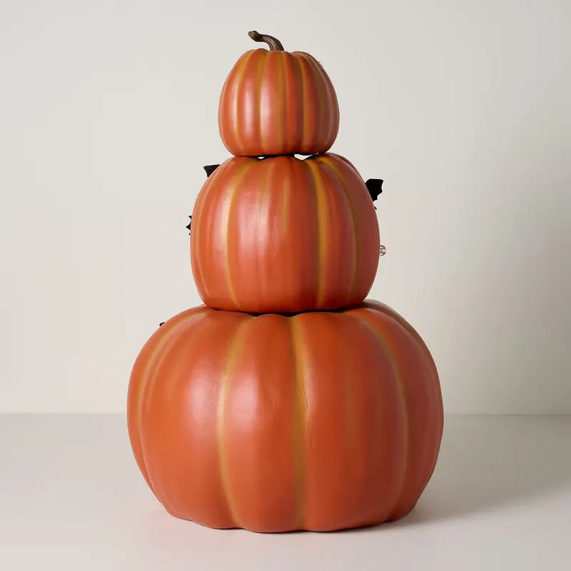 Home Reflections Set of 3 Lit Stacked Pumpkins with