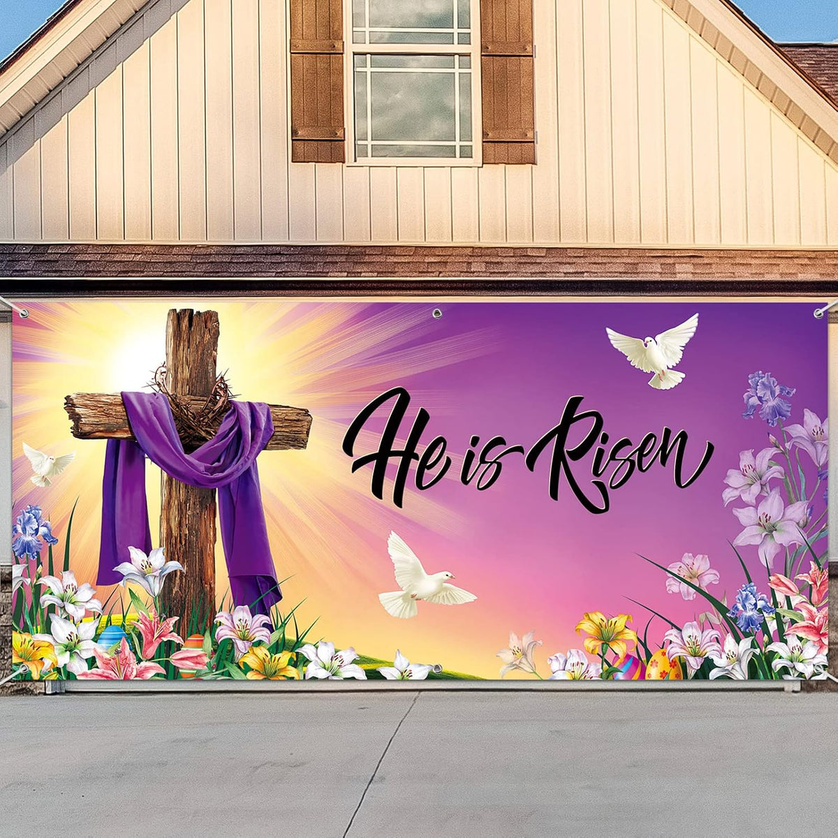 Customizable Halloween Garage Door Cover Banner, Large Outdoor Garage Backdrop, Spooky Halloween Party Photo Background, Home Wall Window Holiday Decor