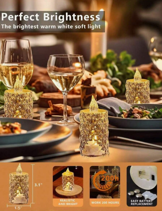 12pcs-Flameless LED Tea Light Candles, Battery Operated, Suitable For Yoga/Home/Wedding Decoration, Holiday Gifts And Romantic Atmosphere Decoration