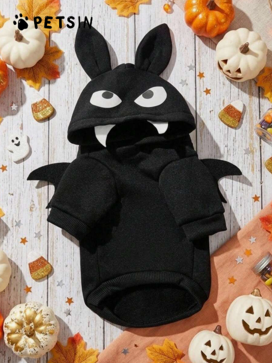 1pc Pet Cat Dog Universal Halloween Bat Cosplay Cute Cartoon Wings Decoration Dog Hooded Sweatshirt