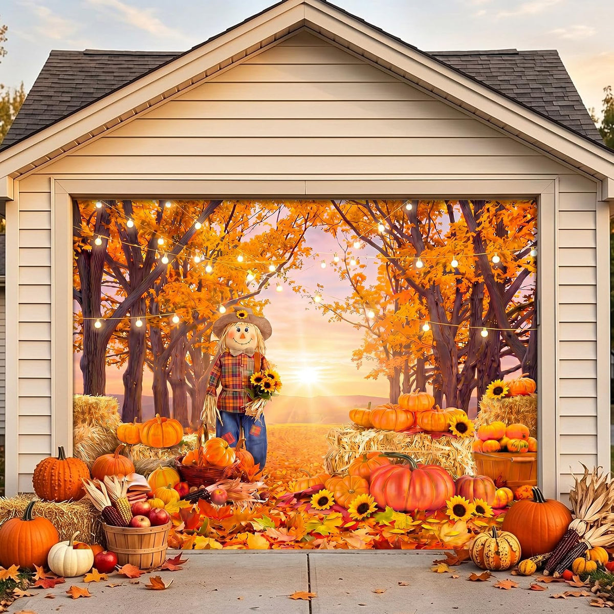 Customizable Halloween Garage Door Cover Banner, Large Outdoor Garage Backdrop, Spooky Halloween Party Photo Background, Home Wall Window Holiday Decor