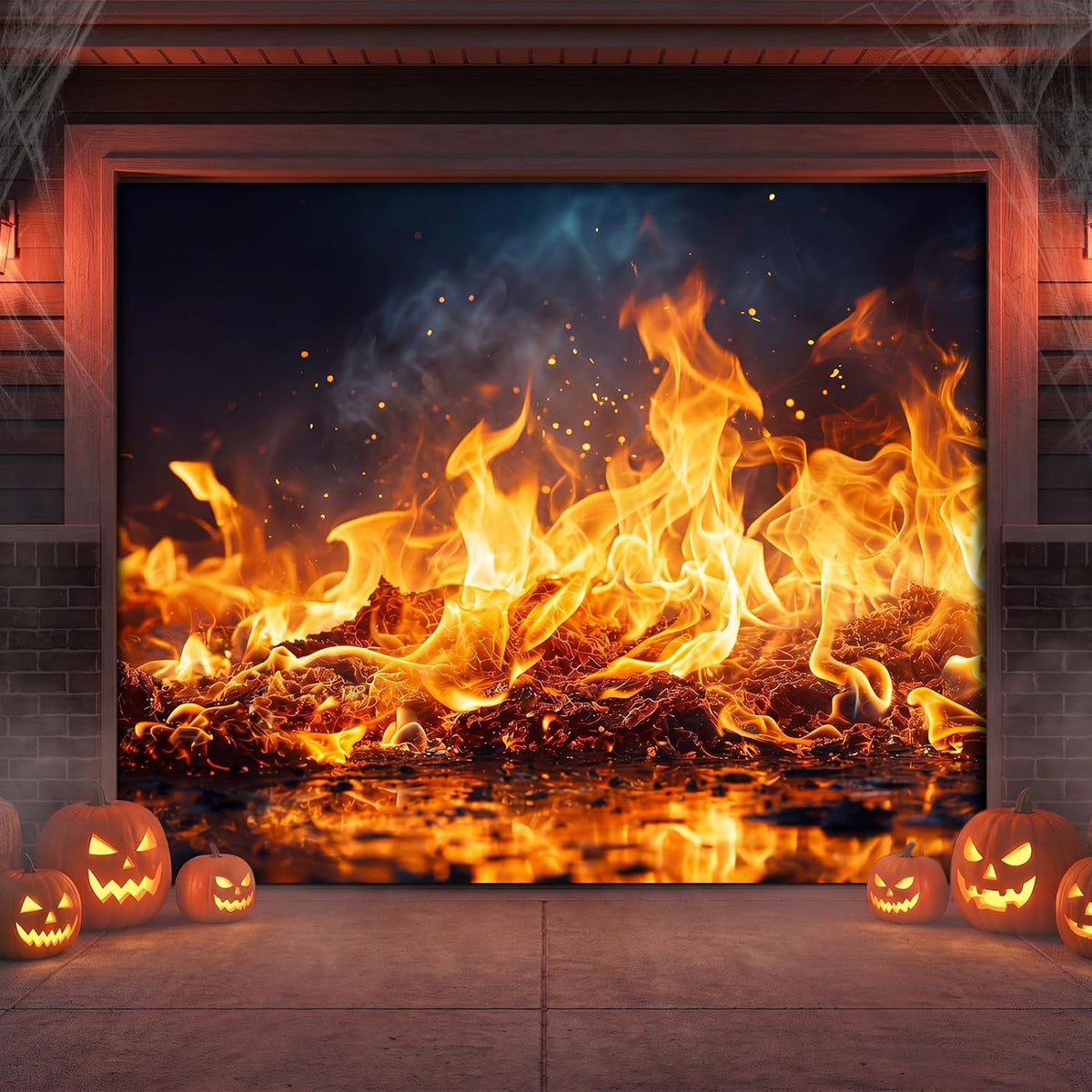 Customizable Halloween Garage Door Cover Banner, Large Outdoor Garage Backdrop, Spooky Halloween Party Photo Background, Home Wall Window Holiday Decor