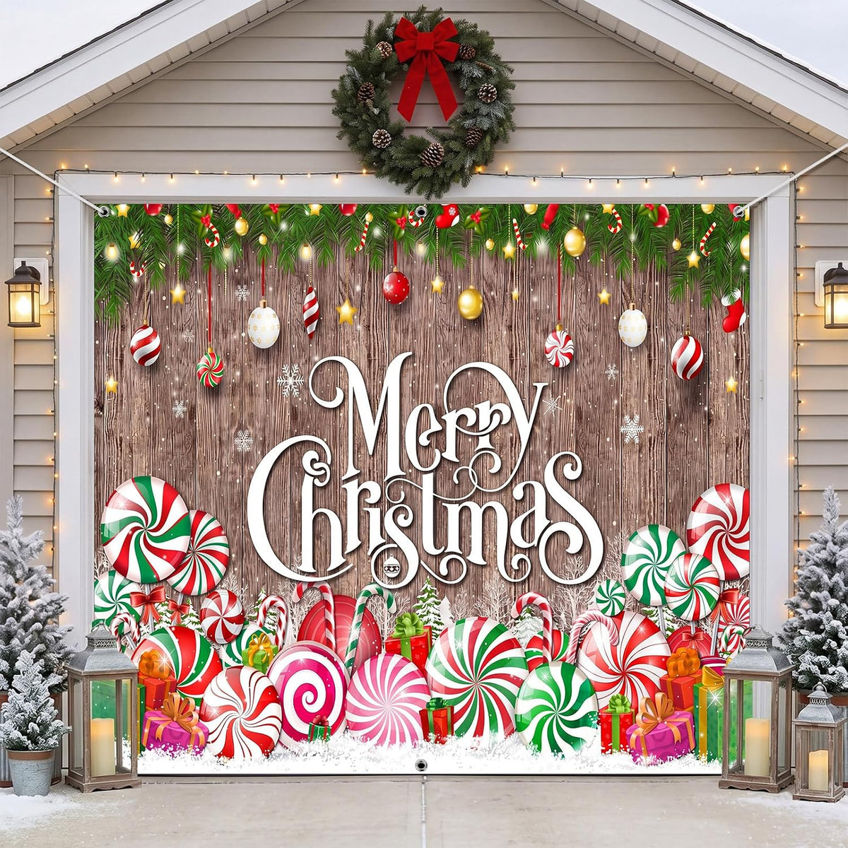 Customizable Halloween Garage Door Cover Banner, Large Outdoor Garage Backdrop, Spooky Halloween Party Photo Background, Home Wall Window Holiday Decor
